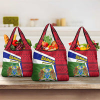 Gambia Independence Day Grocery Bag Coat Of Arms African Pattern