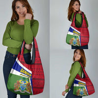 Gambia Independence Day Grocery Bag Coat Of Arms African Pattern