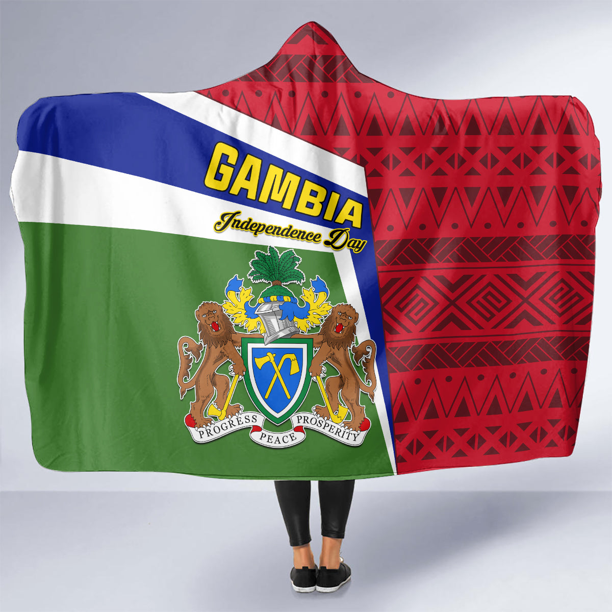 gambia-independence-day-hooded-blanket-coat-of-arms-african-pattern