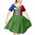Gambia Independence Day Kid Short Sleeve Dress Coat Of Arms African Pattern - Wonder Print Shop