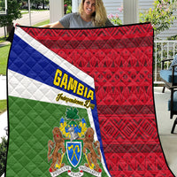 Gambia Independence Day Quilt Coat Of Arms African Pattern - Wonder Print Shop
