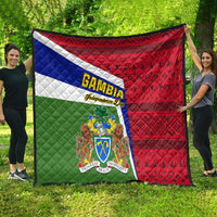 Gambia Independence Day Quilt Coat Of Arms African Pattern - Wonder Print Shop
