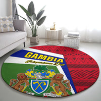 gambia-independence-day-round-carpet-coat-of-arms-african-pattern