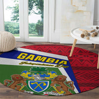 gambia-independence-day-round-carpet-coat-of-arms-african-pattern