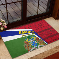 Gambia Independence Day Rubber Doormat Coat Of Arms African Pattern - Wonder Print Shop