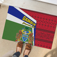 Gambia Independence Day Rubber Doormat Coat Of Arms African Pattern - Wonder Print Shop