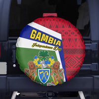 Gambia Independence Day Spare Tire Cover Coat Of Arms African Pattern - Wonder Print Shop