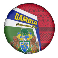Gambia Independence Day Spare Tire Cover Coat Of Arms African Pattern - Wonder Print Shop