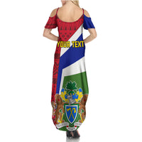 Gambia Independence Day Summer Maxi Dress Coat Of Arms African Pattern - Wonder Print Shop