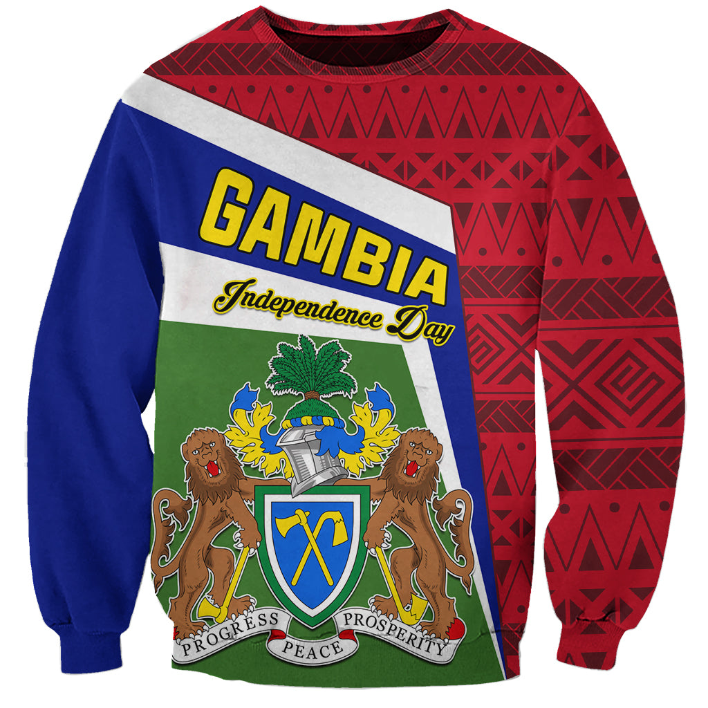 Gambia Independence Day Sweatshirt Coat Of Arms African Pattern - Wonder Print Shop