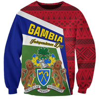 Gambia Independence Day Sweatshirt Coat Of Arms African Pattern - Wonder Print Shop