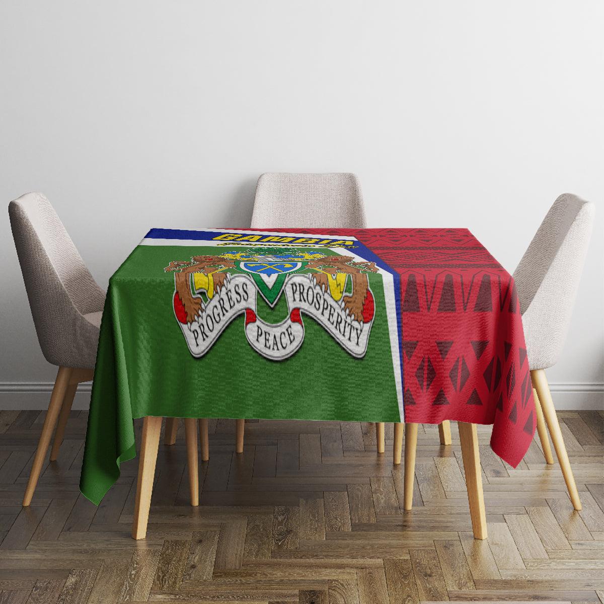 Gambia Independence Day Tablecloth Coat Of Arms African Pattern - Wonder Print Shop