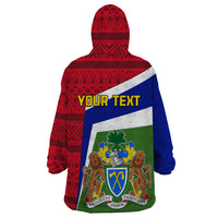 Gambia Independence Day Wearable Blanket Hoodie Coat Of Arms African Pattern - Wonder Print Shop