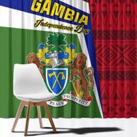 Gambia Independence Day Window Curtain Coat Of Arms African Pattern - Wonder Print Shop
