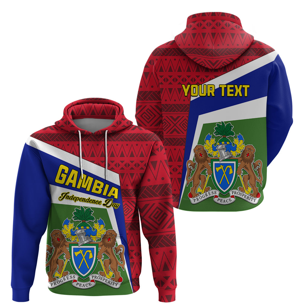 Gambia Independence Day Zip Hoodie Coat Of Arms African Pattern - Wonder Print Shop