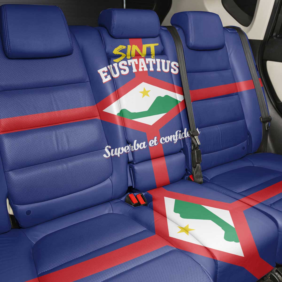 Sint Eustatius Back Car Seat Cover Statia Superba et Confidens - Wonder Print Shop