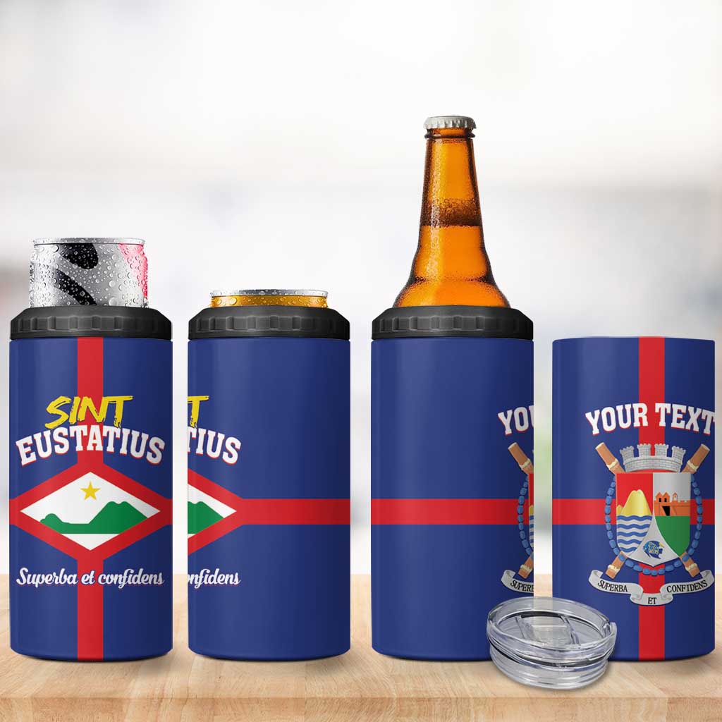 Personalized Sint Eustatius 4 in 1 Can Cooler Tumbler Statia Superba et Confidens