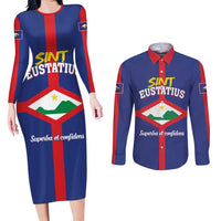 Personalized Sint Eustatius Couples Matching Long Sleeve Bodycon Dress and Long Sleeve Button Shirt Statia Superba et Confidens