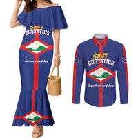Personalized Sint Eustatius Couples Matching Mermaid Dress and Long Sleeve Button Shirt Statia Superba et Confidens