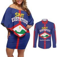 Personalized Sint Eustatius Couples Matching Off Shoulder Short Dress and Long Sleeve Button Shirt Statia Superba et Confidens