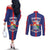 Personalized Sint Eustatius Couples Matching Off The Shoulder Long Sleeve Dress and Long Sleeve Button Shirt Statia Superba et Confidens