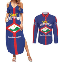 Personalized Sint Eustatius Couples Matching Summer Maxi Dress and Long Sleeve Button Shirt Statia Superba et Confidens