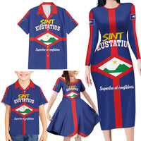 Personalized Sint Eustatius Family Matching Long Sleeve Bodycon Dress and Hawaiian Shirt Statia Superba et Confidens - Wonder Print Shop