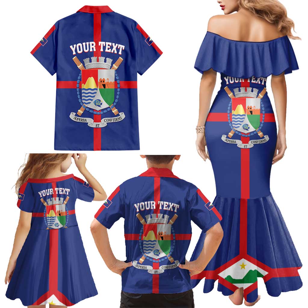 Personalized Sint Eustatius Family Matching Mermaid Dress and Hawaiian Shirt Statia Superba et Confidens - Wonder Print Shop