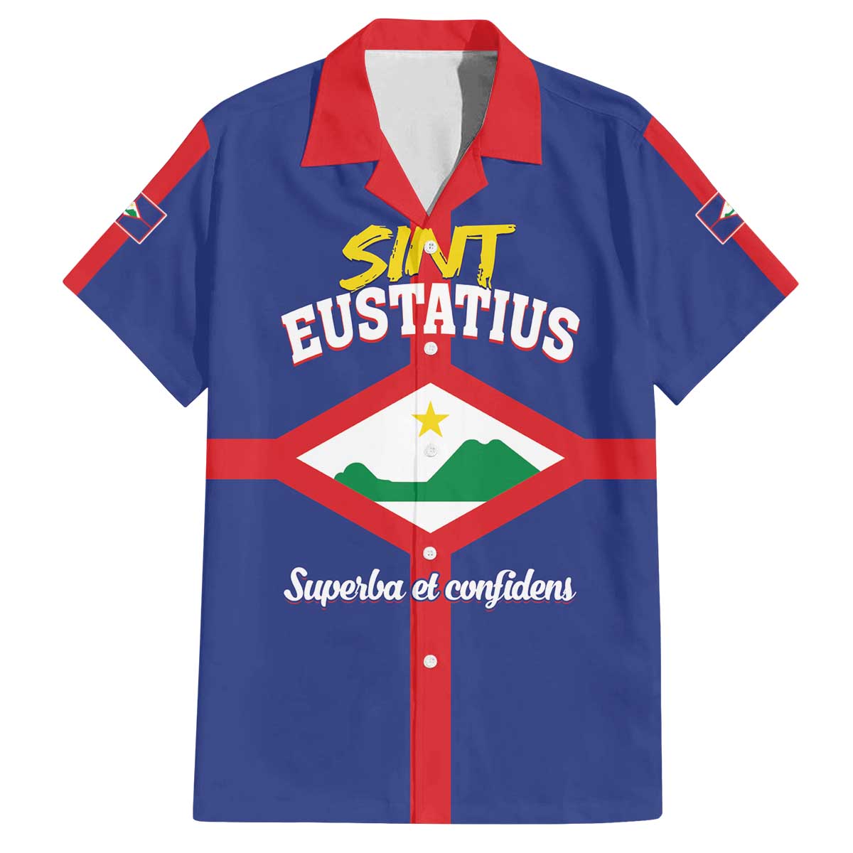 Personalized Sint Eustatius Family Matching Off The Shoulder Long Sleeve Dress and Hawaiian Shirt Statia Superba et Confidens