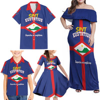 Personalized Sint Eustatius Family Matching Off Shoulder Maxi Dress and Hawaiian Shirt Statia Superba et Confidens - Wonder Print Shop