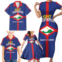 Personalized Sint Eustatius Family Matching Short Sleeve Bodycon Dress and Hawaiian Shirt Statia Superba et Confidens - Wonder Print Shop