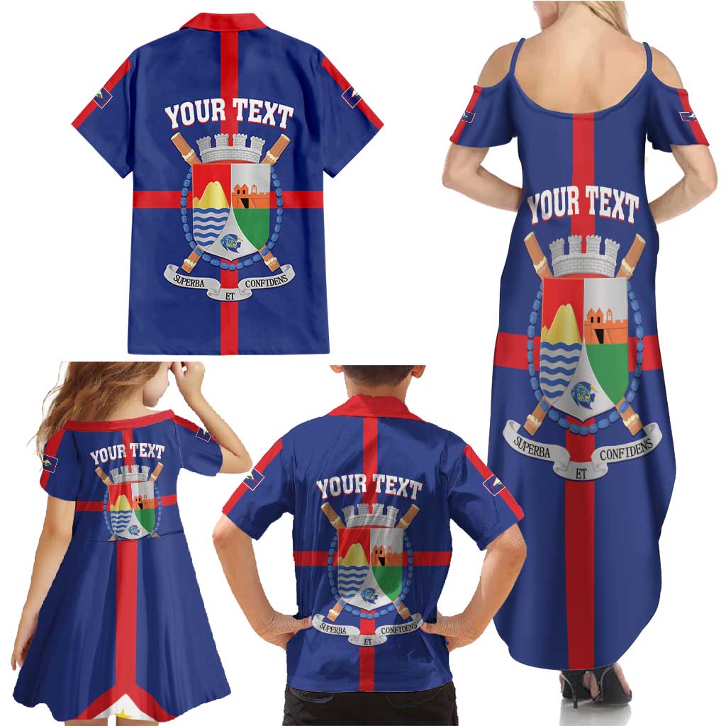 Personalized Sint Eustatius Family Matching Summer Maxi Dress and Hawaiian Shirt Statia Superba et Confidens - Wonder Print Shop