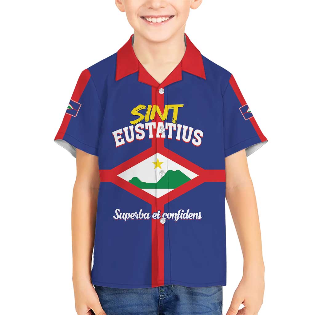 Personalized Sint Eustatius Kid Hawaiian Shirt Statia Superba et Confidens - Wonder Print Shop