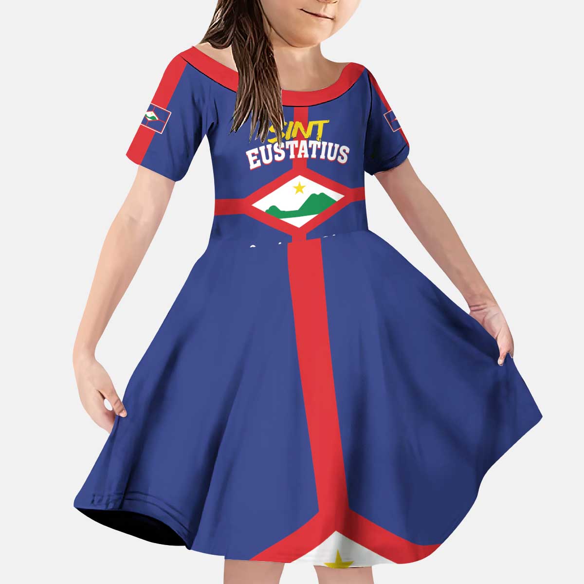 Personalized Sint Eustatius Kid Short Sleeve Dress Statia Superba et Confidens - Wonder Print Shop