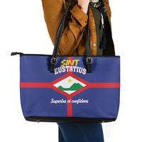 Sint Eustatius Leather Tote Bag Statia Superba et Confidens
