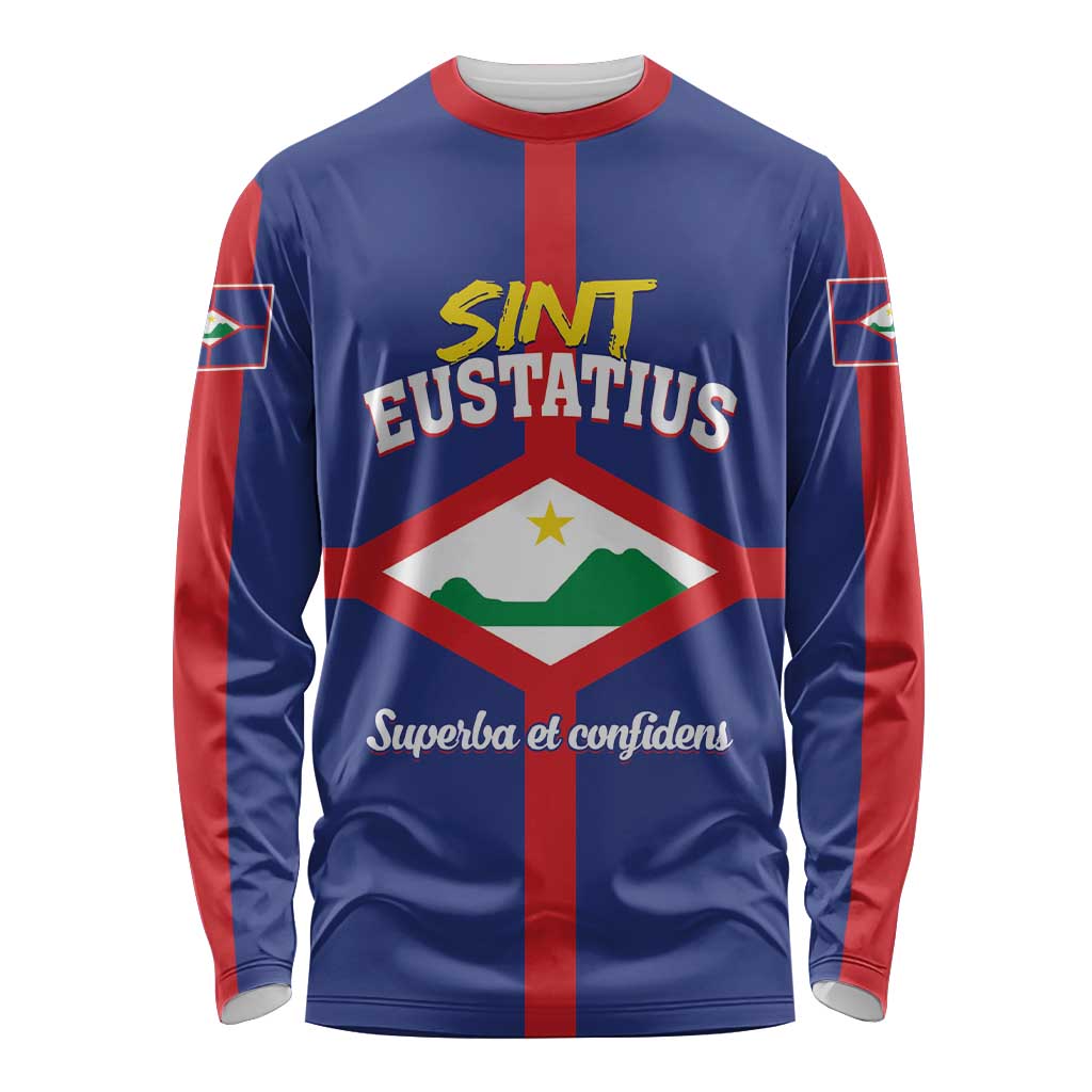 Personalized Sint Eustatius Long Sleeve Shirt Statia Superba et Confidens - Wonder Print Shop