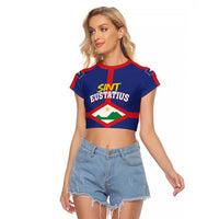 Personalized Sint Eustatius Raglan Cropped T Shirt Statia Superba et Confidens - Wonder Print Shop