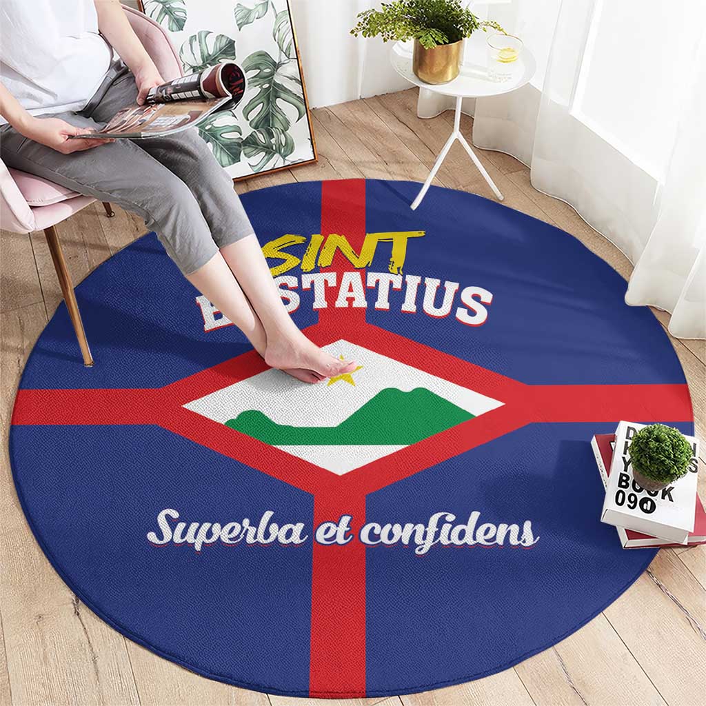 Sint Eustatius Round Carpet Statia Superba et Confidens - Wonder Print Shop