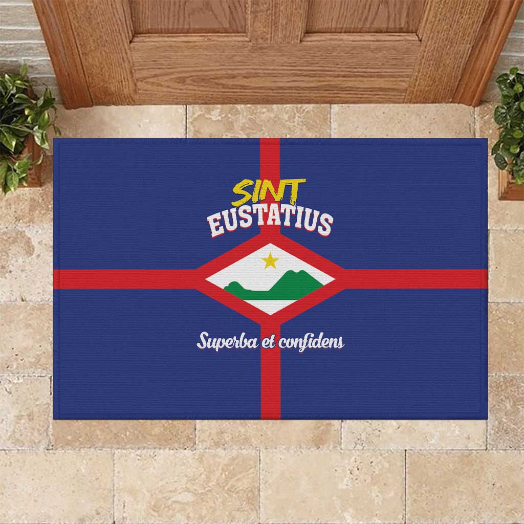 Sint Eustatius Rubber Doormat Statia Superba et Confidens - Wonder Print Shop