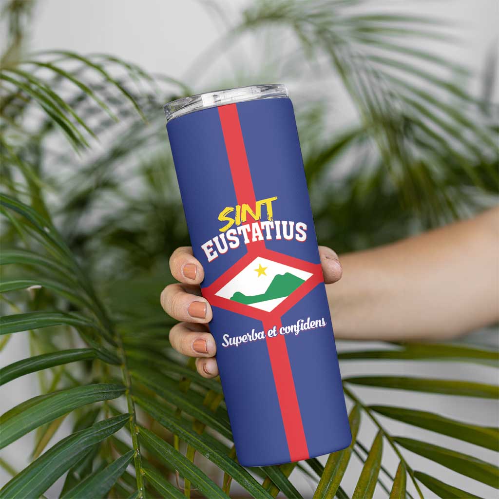 Personalized Sint Eustatius Skinny Tumbler Statia Superba et Confidens - Wonder Print Shop