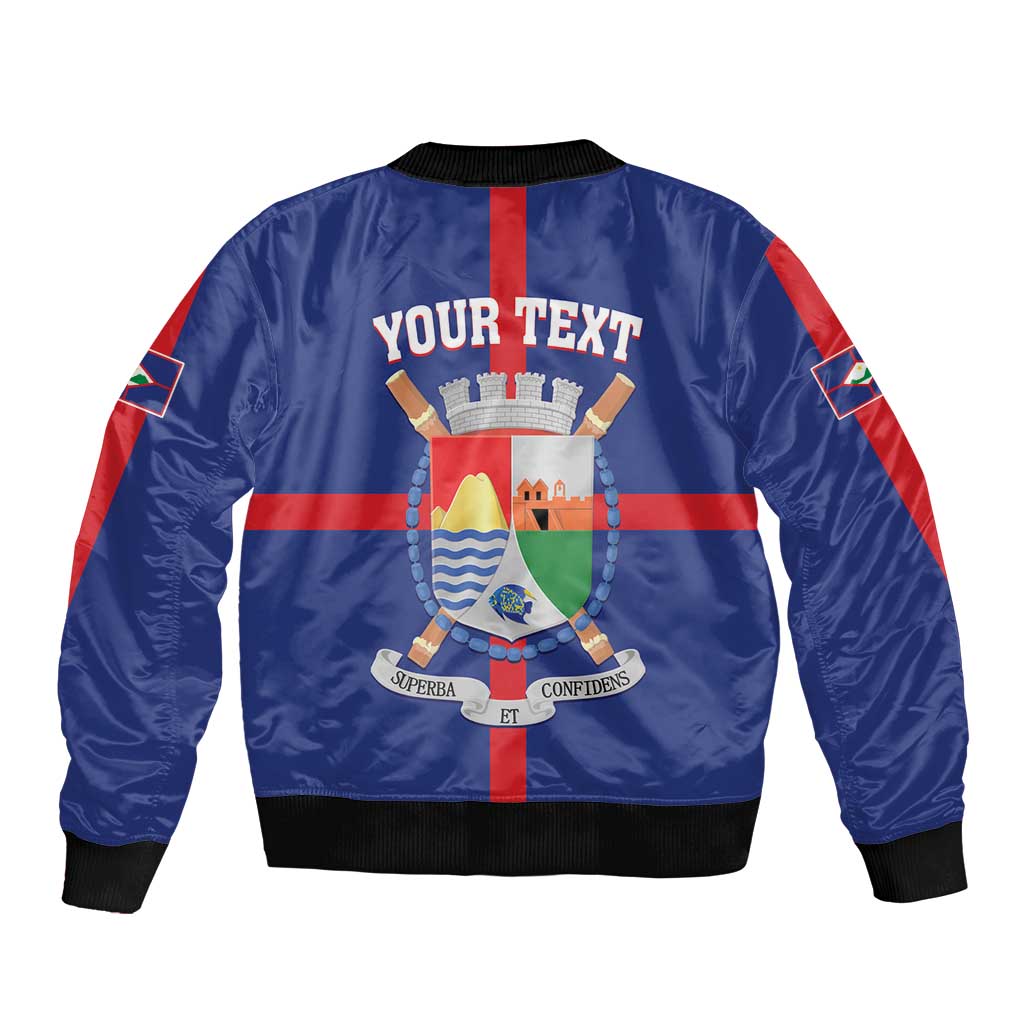 Personalized Sint Eustatius Sleeve Zip Bomber Jacket Statia Superba et Confidens - Wonder Print Shop