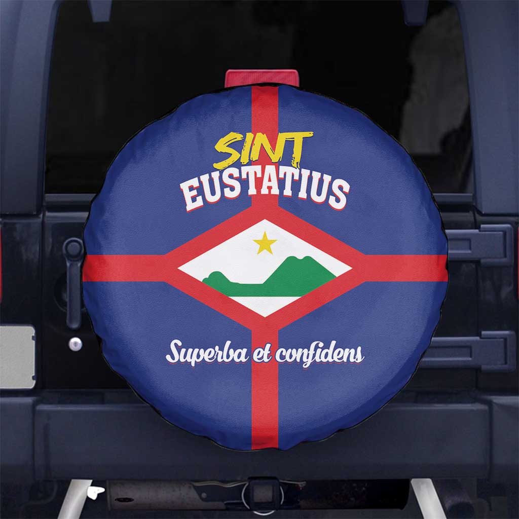 Sint Eustatius Spare Tire Cover Statia Superba et Confidens - Wonder Print Shop