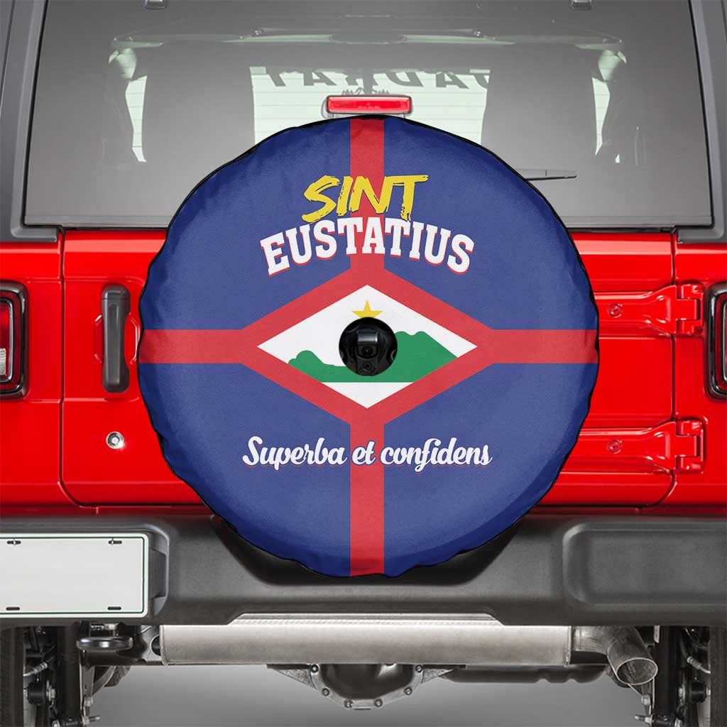Sint Eustatius Spare Tire Cover Statia Superba et Confidens - Wonder Print Shop
