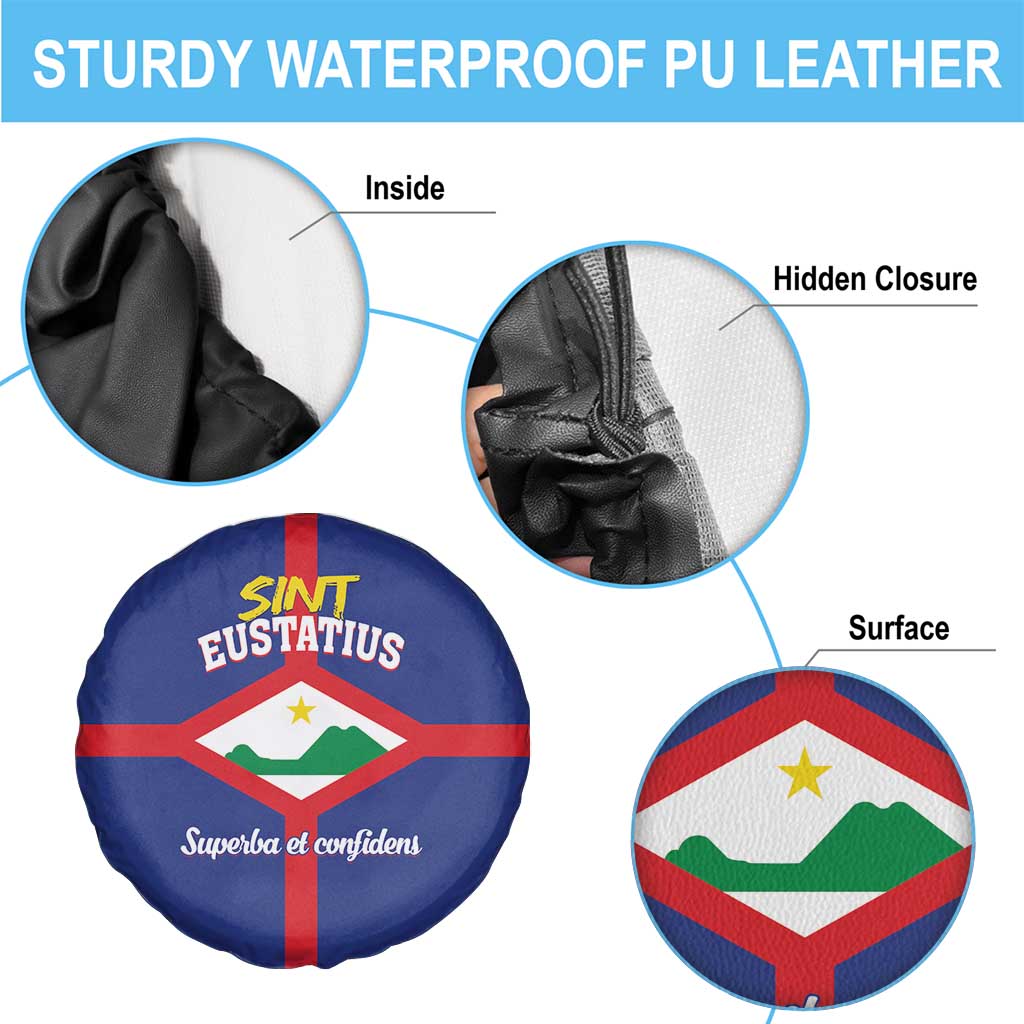 Sint Eustatius Spare Tire Cover Statia Superba et Confidens - Wonder Print Shop