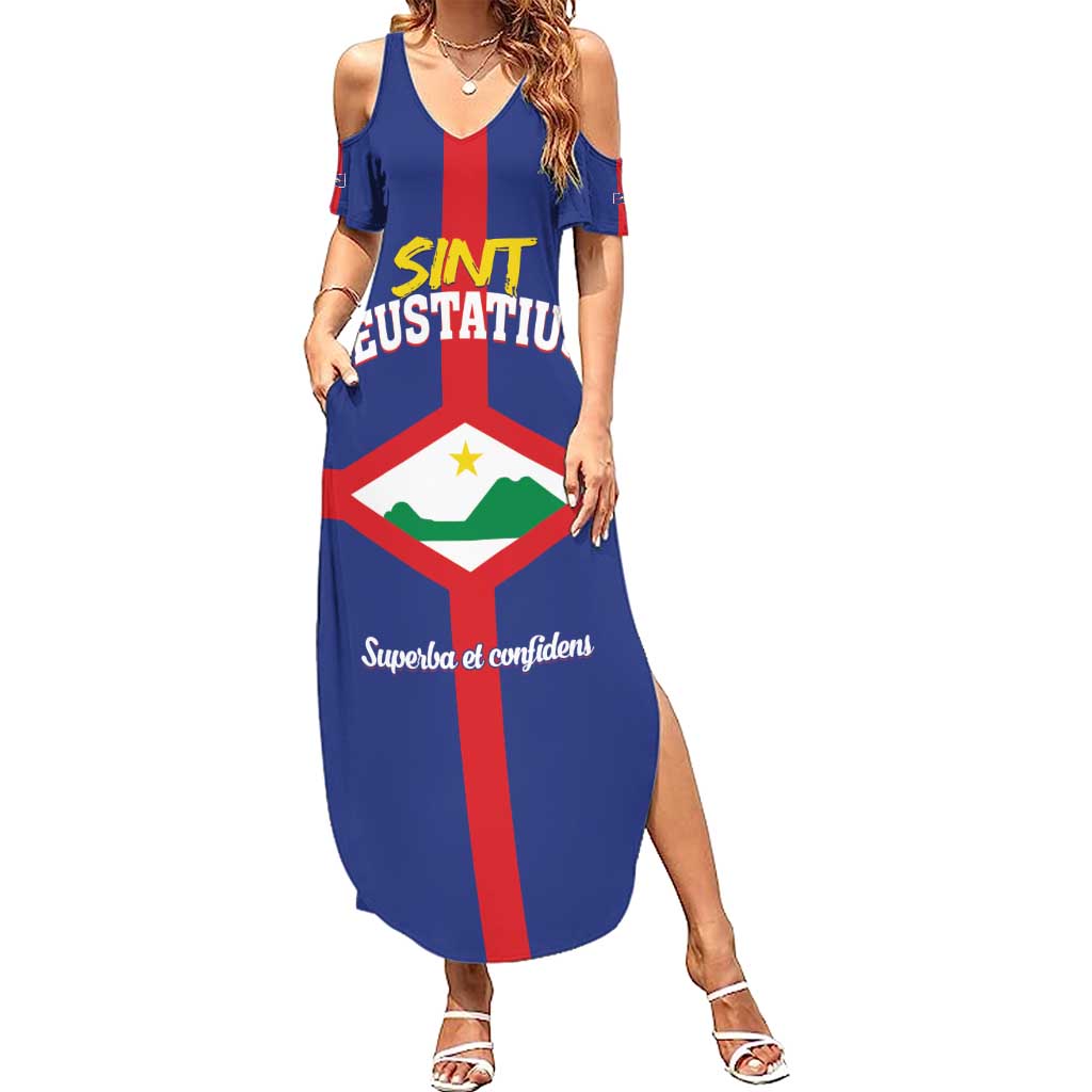 Personalized Sint Eustatius Summer Maxi Dress Statia Superba et Confidens - Wonder Print Shop