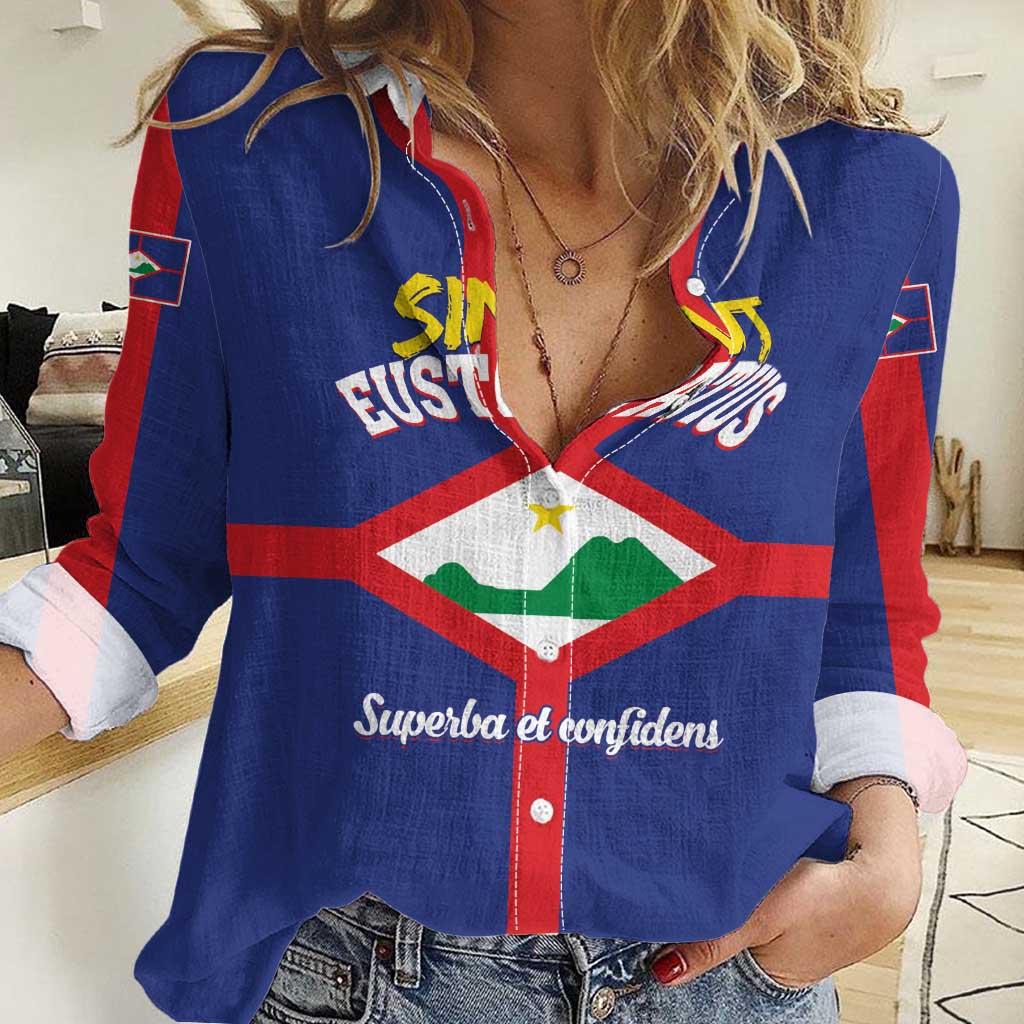 Personalized Sint Eustatius Women Casual Shirt Statia Superba et Confidens - Wonder Print Shop