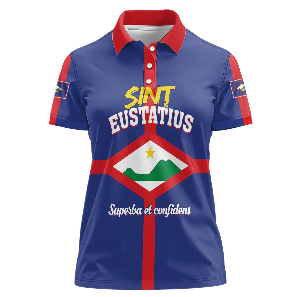 Personalized Sint Eustatius Women Polo Shirt Statia Superba et Confidens - Wonder Print Shop