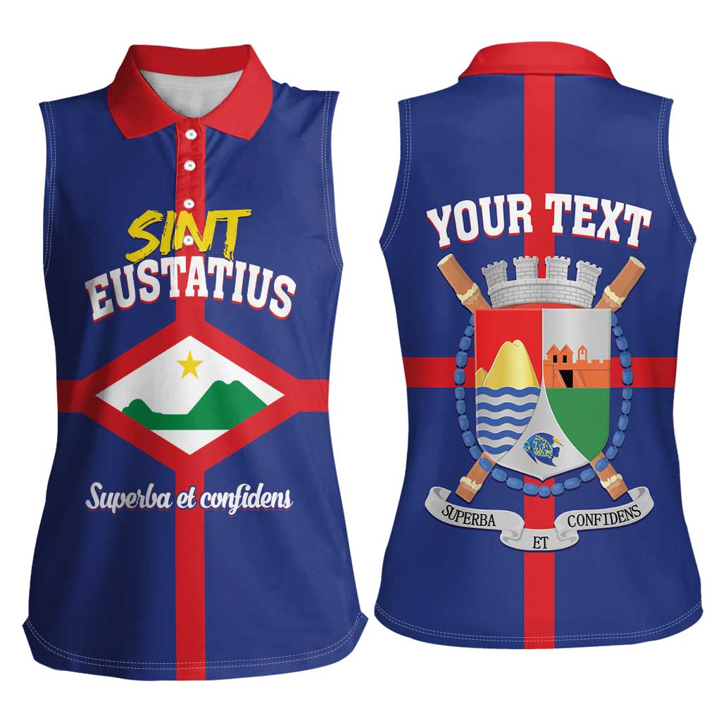 Personalized Sint Eustatius Women Sleeveless Polo Shirt Statia Superba et Confidens - Wonder Print Shop