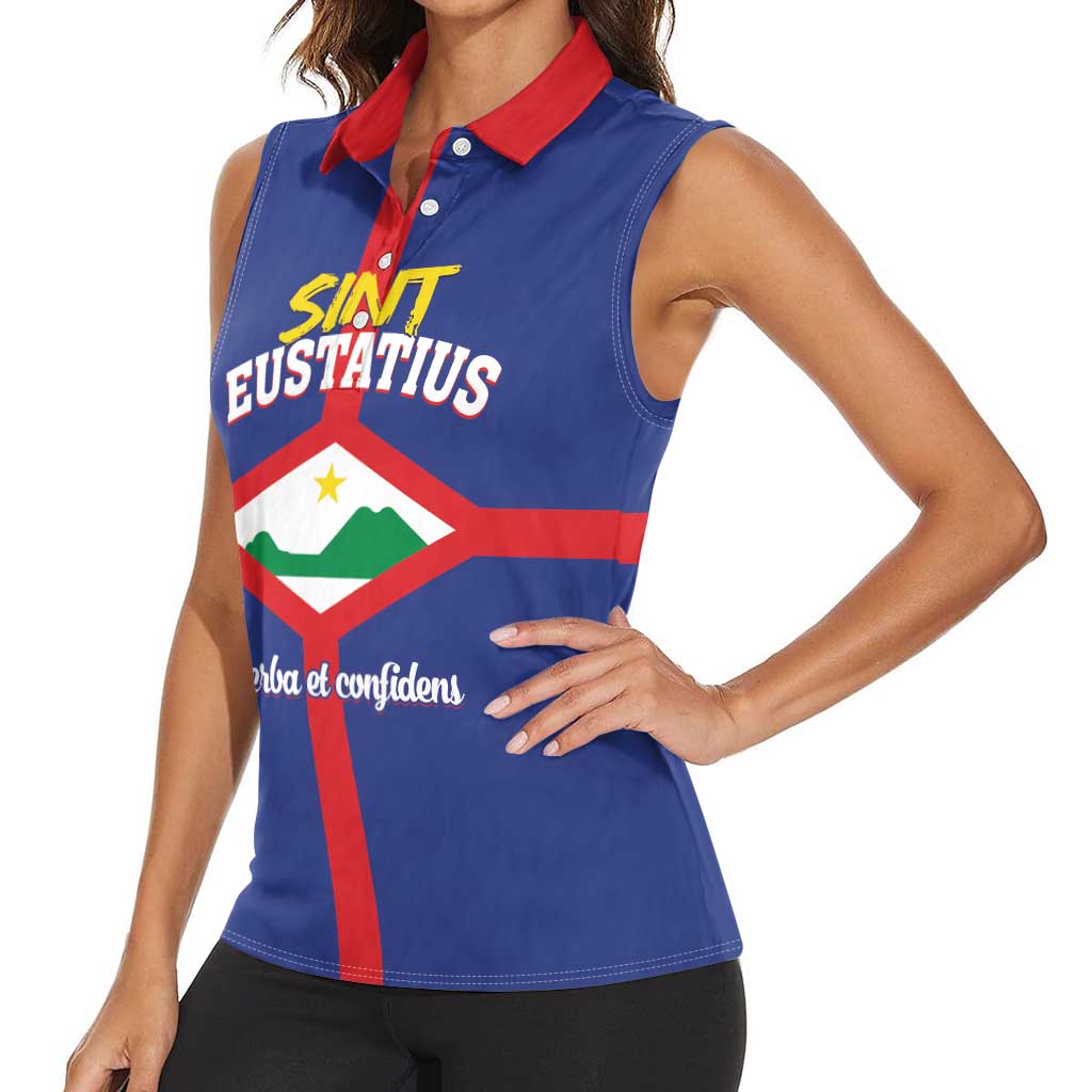 Personalized Sint Eustatius Women Sleeveless Polo Shirt Statia Superba et Confidens - Wonder Print Shop