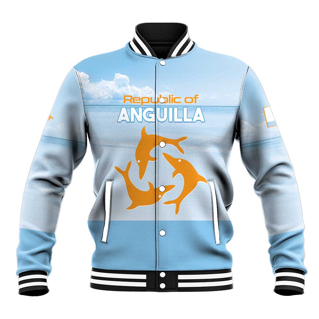 Personalized Republic of Anguilla Baseball Jacket Strength and Endurance - Wonder Print Shop